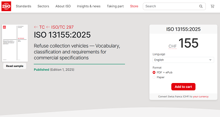 历史性突破 | 飞思瑞克环境主导！！首个由中国企业牵头编制的环卫装备ISO国际标准正式发布！！